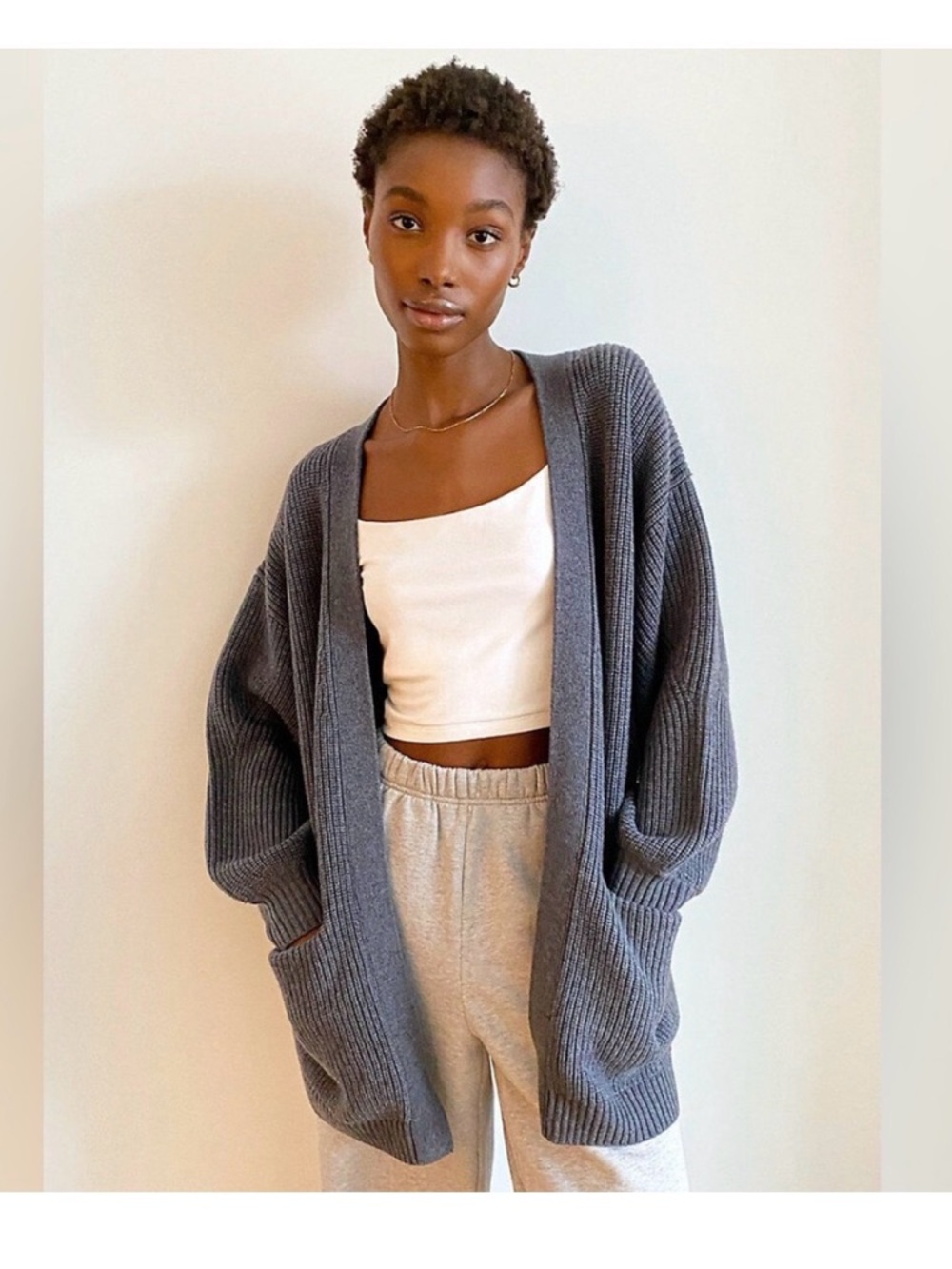 Aritzia Wilfred Free Unwind Cardigan, 100% Merino Wool Blue, XXS can fit larger - Picture 12 of 12